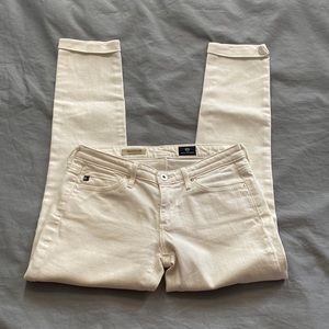 AG Adriano Goldschmied The Stilt Roll-Up Cigarette Roll-Up White Jeans - size 25